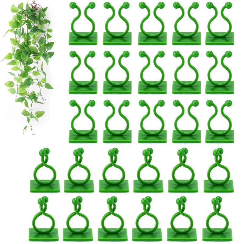 Tmofs 100Pcs Plant Climbing Wall Fixture Clips,Plant Fixer Invisible Wall Vines Fixing Clips Self-Adhesive Clips Plant Vine Traction for Indoor Outdoor Decoration and Cable Wire Fixing (Green) - Image 1