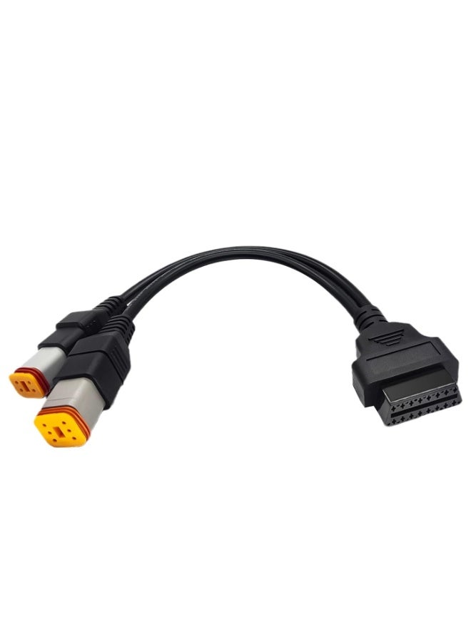 Obd2 Cable for Harley 4pin 6pin 2 in 1 Motorcycle OBD Scanner Adapter, OBD Connector Work with Motorcycle Diagnostic Tool 16 Pin to 4 Pin 6 Pin Fits for Harley Davidson Scan Tool - Image 2