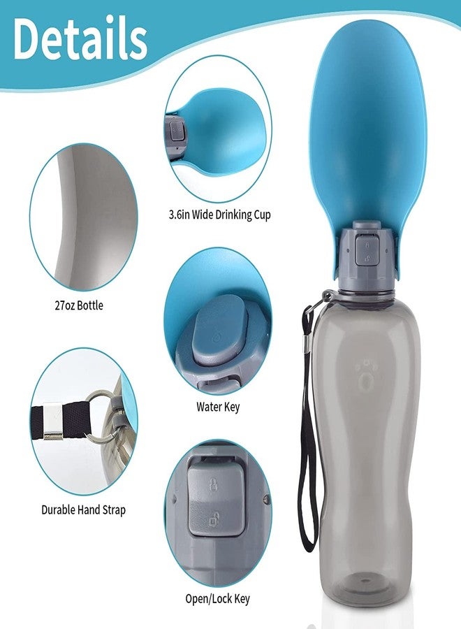 PETANGEL Portable Dog Water Bottle, 800ML Leak-Proof Dispenser for Walking, Hiking, Traveling - BPA-Free (Blue, 800ml) - Image 3