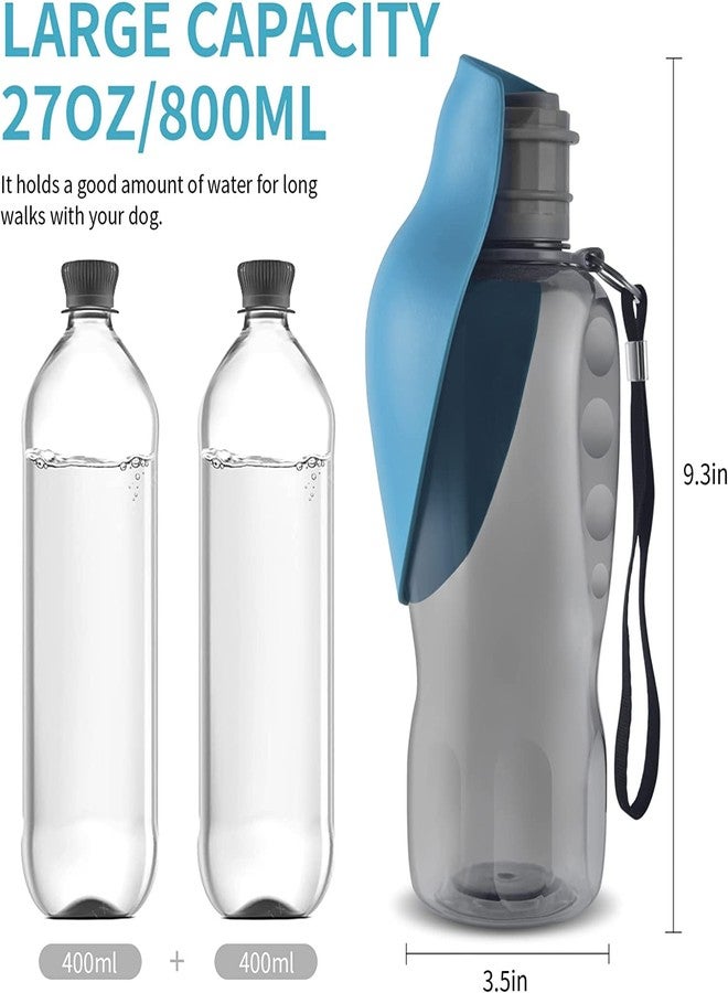 PETANGEL Portable Dog Water Bottle, 800ML Leak-Proof Dispenser for Walking, Hiking, Traveling - BPA-Free (Blue, 800ml) - Image 2