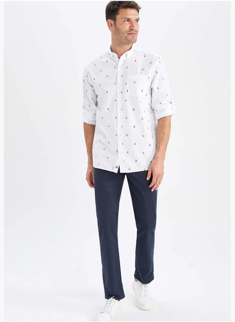 DeFacto Regular Fit Long Sleeve Minimal Print Shirt