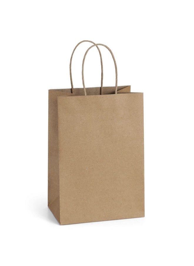 BagDream - 100Pcs 5.25X3X8 Inches Gift Bags Small Paper Bags With Handles Bulk Kraft Brown Paper Shopping Wedding Birthday Party Favor Gift Bags For Goody Craft - Image 1