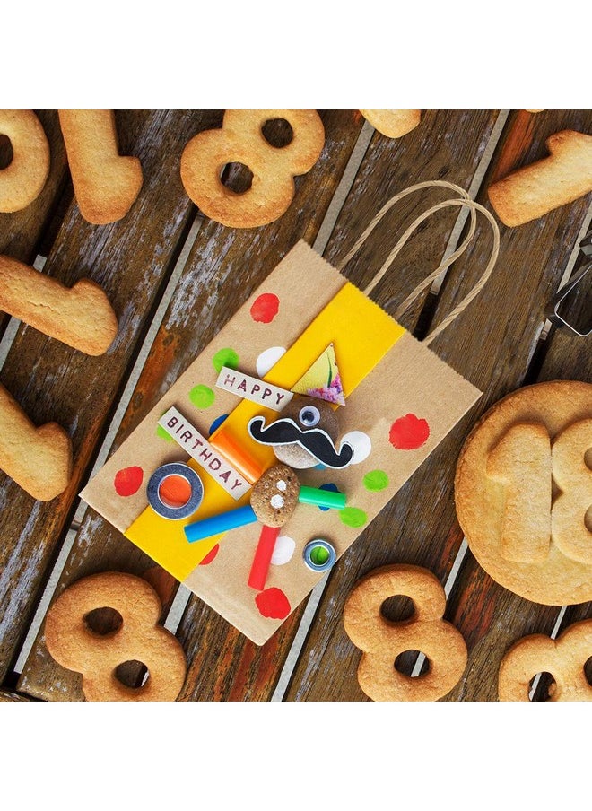 BagDream - 100Pcs 5.25X3X8 Inches Gift Bags Small Paper Bags With Handles Bulk Kraft Brown Paper Shopping Wedding Birthday Party Favor Gift Bags For Goody Craft - Image 1