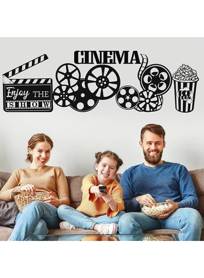 MIRFA Wooden Wall Art With Self Adhesive Base - Black (Movie Theatre Decor) - Image 2