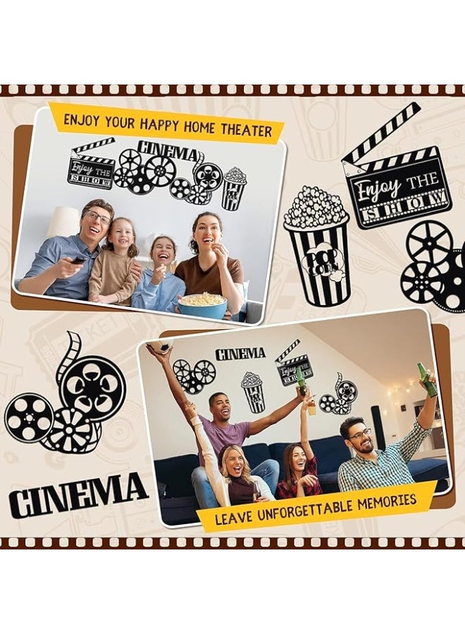 MIRFA Wooden Wall Art With Self Adhesive Base - Black (Movie Theatre Decor) - Image 5