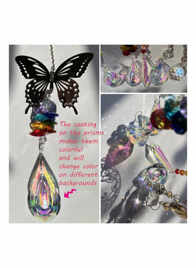 SYOSI Crystal Suncatchers with Prisms Hanging Window Sun Catcher Decor Indoor Rainbow Maker Ornament Owl Hummingbird erfly Prism Suncatchers Gift, Pack of 5 - Image 3