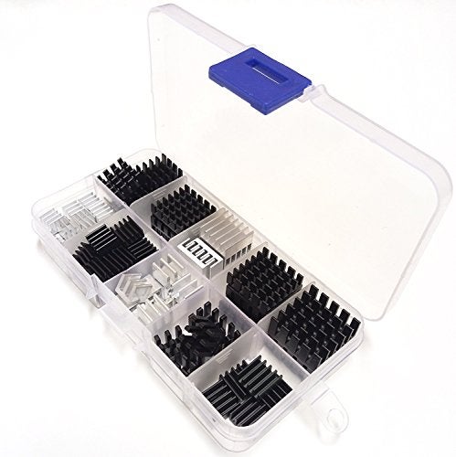 Easycargo 100pcs Heatsink Assortment Kit Small Cooler Aluminum Heat Sink Set for Cooling Laptop CPU GPU VGA RAM VRAM VRM IC LED MOSFET Transistor SCR Voltage Regulator (Without Thermal Tape) - Image 2