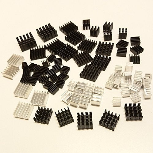 Easycargo 100pcs Heatsink Assortment Kit Small Cooler Aluminum Heat Sink Set for Cooling Laptop CPU GPU VGA RAM VRAM VRM IC LED MOSFET Transistor SCR Voltage Regulator (Without Thermal Tape) - Image 4