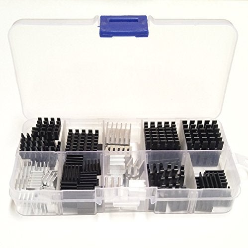 Easycargo 100pcs Heatsink Assortment Kit Small Cooler Aluminum Heat Sink Set for Cooling Laptop CPU GPU VGA RAM VRAM VRM IC LED MOSFET Transistor SCR Voltage Regulator (Without Thermal Tape) - Image 1
