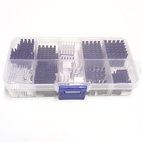 Easycargo 100pcs Heatsink Assortment Kit Small Cooler Aluminum Heat Sink Set for Cooling Laptop CPU GPU VGA RAM VRAM VRM IC LED MOSFET Transistor SCR Voltage Regulator (Without Thermal Tape) - Image 5