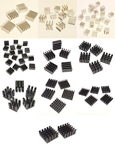 Easycargo 100pcs Heatsink Assortment Kit Small Cooler Aluminum Heat Sink Set for Cooling Laptop CPU GPU VGA RAM VRAM VRM IC LED MOSFET Transistor SCR Voltage Regulator (Without Thermal Tape) - Image 3