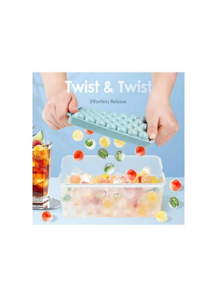 erorex Round Ice Cube Tray with Lid & Bin  - Image 2