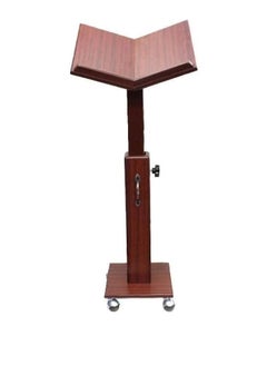 Generic A movable wooden Qur’an stand adjustable to a height of up to 95 cm  and equipped with wheels  - Image 2