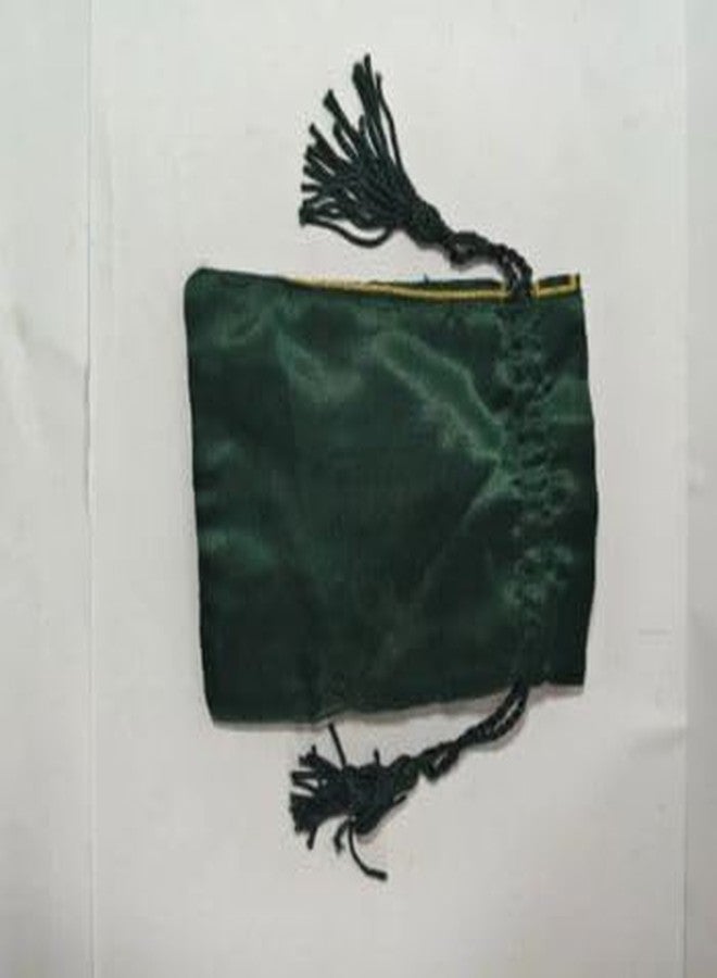 Divine Green Om Bag - Spiritual Velvet Drawstring Pouch - Image 4