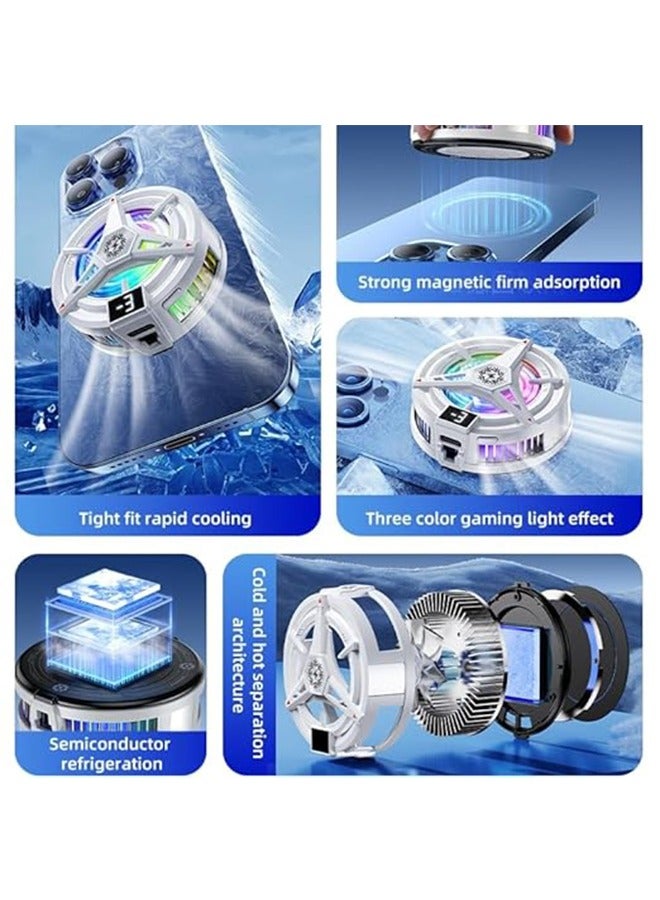 HAVEN Phone Cooler for Gaming Magnetic Back Clip Dual Purpose Phone Cooling Fan Digital display temperature Mobile Cooling Fan without Noise for Playing Games Tiktok for Universal iPhone/Android Smartphone - Image 2