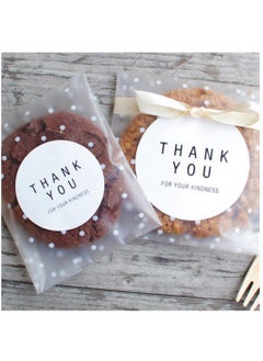 KASTWAVE Self-Adhesive Cookie Bags, 200 Pcs Cellophane Treat Bags White Polka Dot Sealing Packaging Bags OPP Plastic Pastry Bag for Bakery Candy Cookie Chocolate.  - Image 3