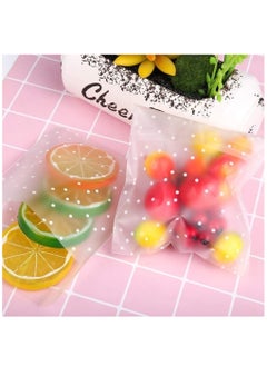 KASTWAVE Self-Adhesive Cookie Bags, 200 Pcs Cellophane Treat Bags White Polka Dot Sealing Packaging Bags OPP Plastic Pastry Bag for Bakery Candy Cookie Chocolate.  - Image 5