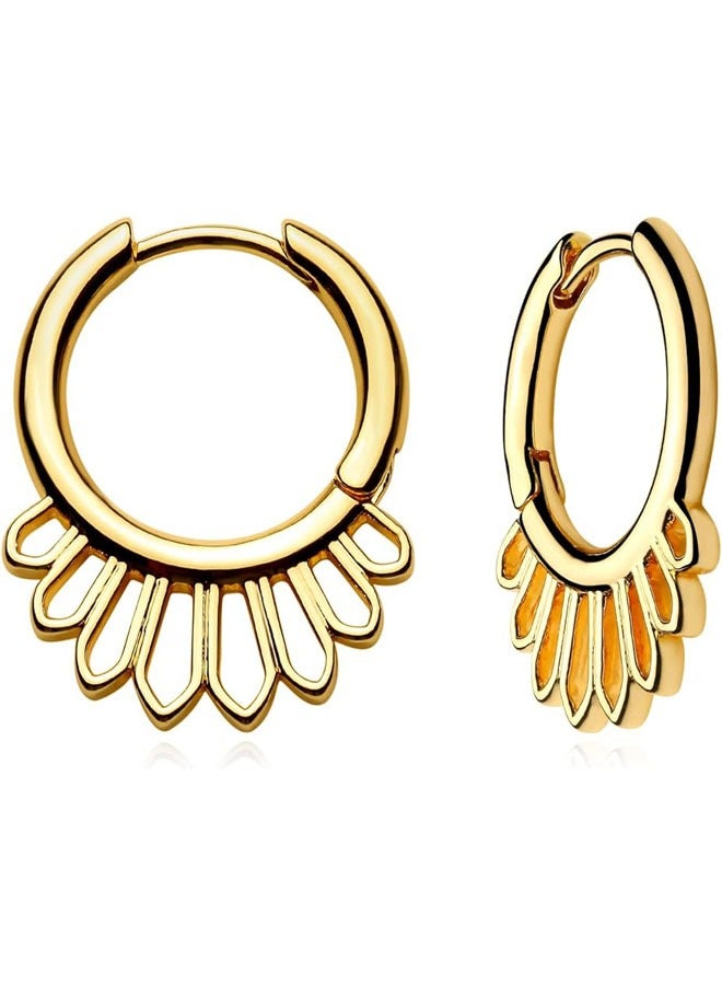 Mevecco Women Huggie Earrings Gold Hoop 14K Gold Filled Small Simple Handmade Hypoallergenic Everyday Jewelry - Image 1