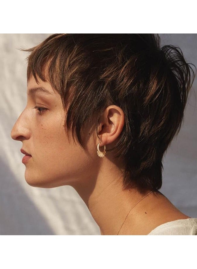 Mevecco Women Huggie Earrings Gold Hoop 14K Gold Filled Small Simple Handmade Hypoallergenic Everyday Jewelry - Image 2