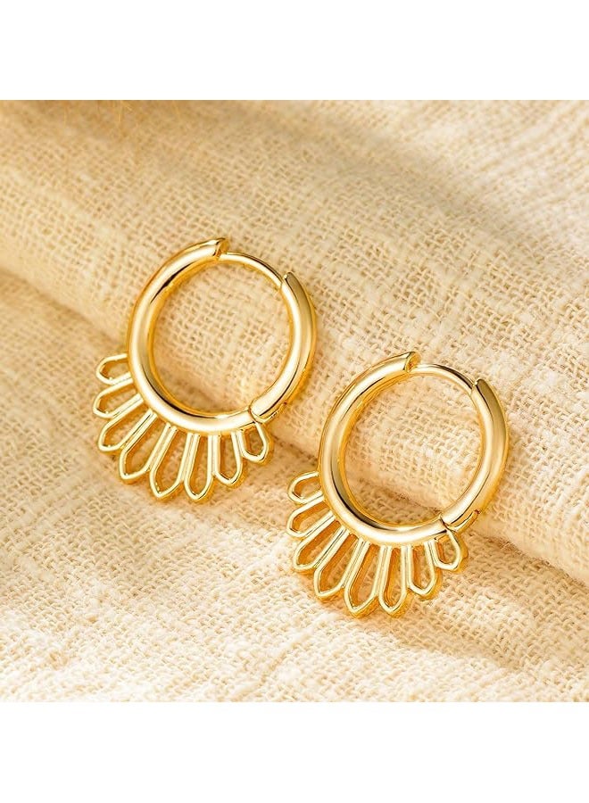 Mevecco Women Huggie Earrings Gold Hoop 14K Gold Filled Small Simple Handmade Hypoallergenic Everyday Jewelry - Image 5