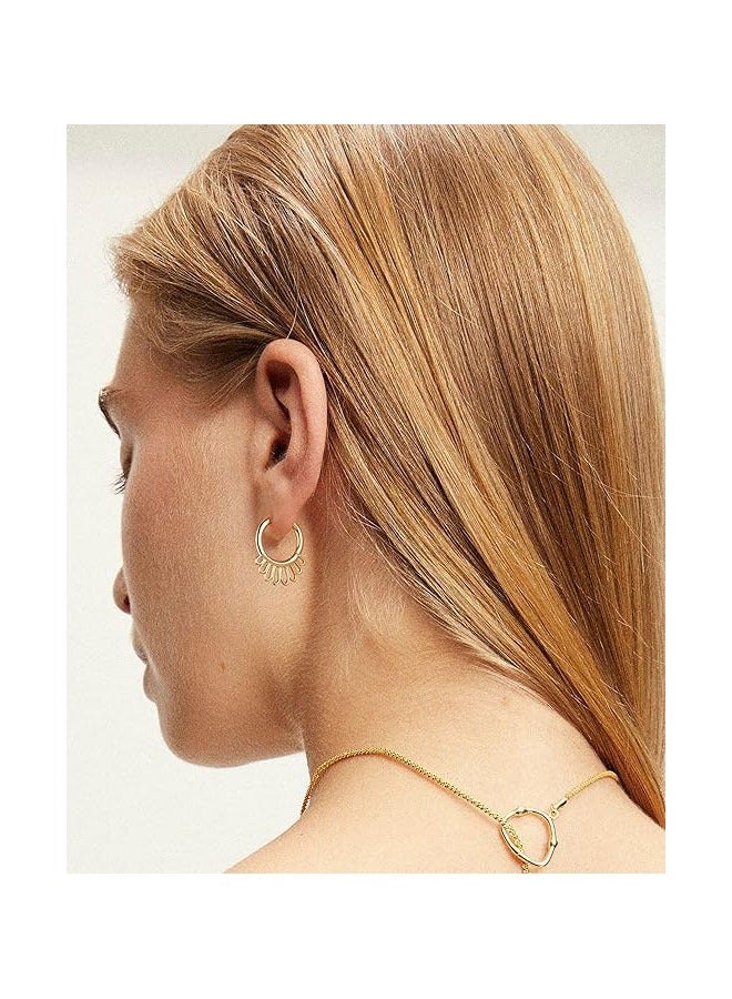 Mevecco Women Huggie Earrings Gold Hoop 14K Gold Filled Small Simple Handmade Hypoallergenic Everyday Jewelry - Image 3