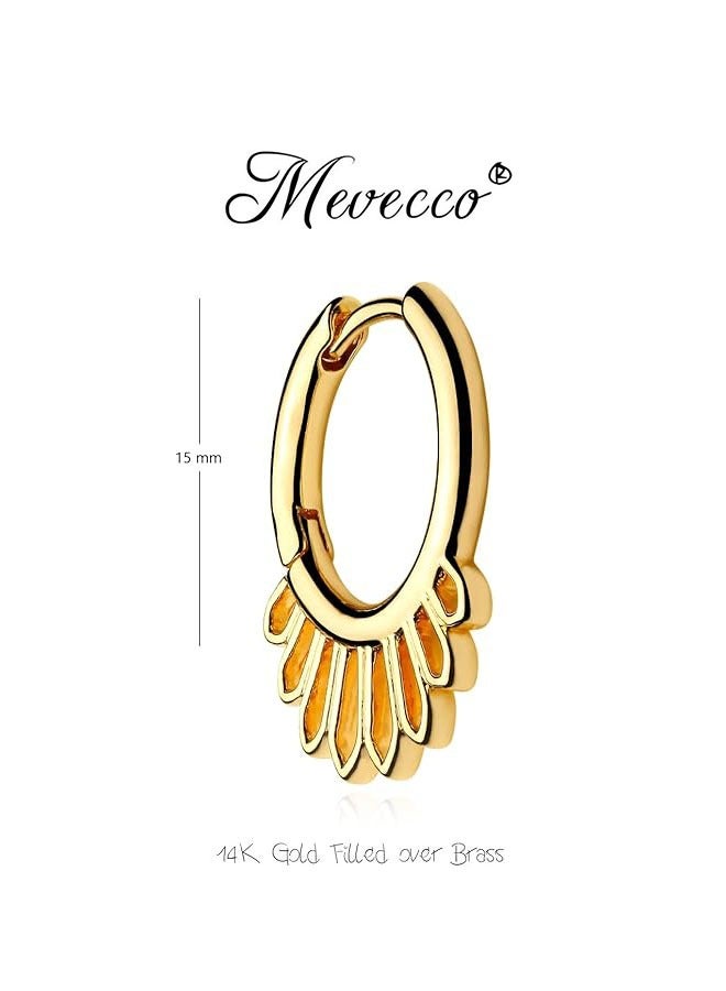 Mevecco Women Huggie Earrings Gold Hoop 14K Gold Filled Small Simple Handmade Hypoallergenic Everyday Jewelry - Image 4