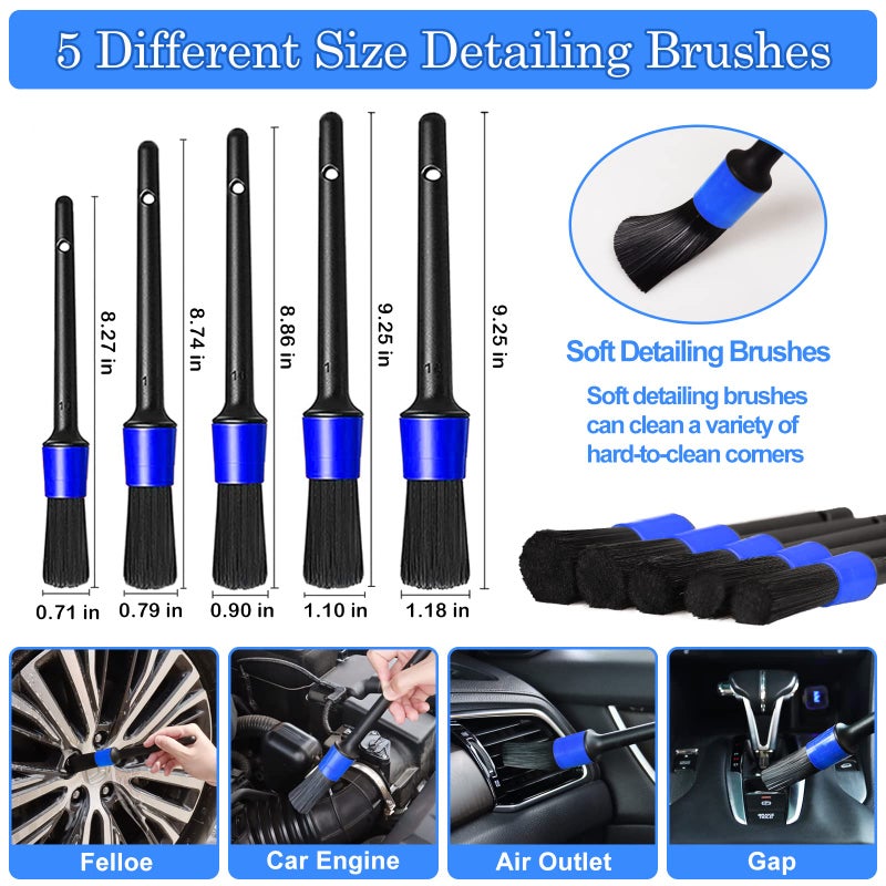 TTRCB 27Pcs Car Detailing Kit, Car Cleaning Kit, Car Detailing Brush Set, Drill Brush Set, Car Detailing Brushes, Car Wash Kit, Car Accessories, Car Cleaning Supplies for Interior, Exterior, Wheels - Image 3