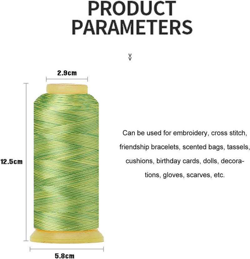 Colorful Polyester Sewing Thread, Abrasion and High Temperature, Hand DIY Embroidery Thread - Durable and Lint - Free, Multipurpose Craft Use for Embroidery and Cross - Image 2
