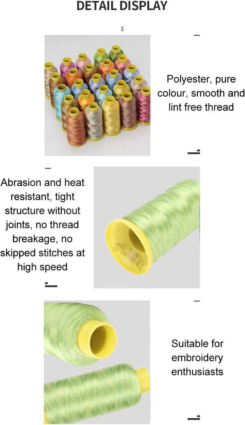 Colorful Polyester Sewing Thread, Abrasion and High Temperature, Hand DIY Embroidery Thread - Durable and Lint - Free, Multipurpose Craft Use for Embroidery and Cross - Image 4