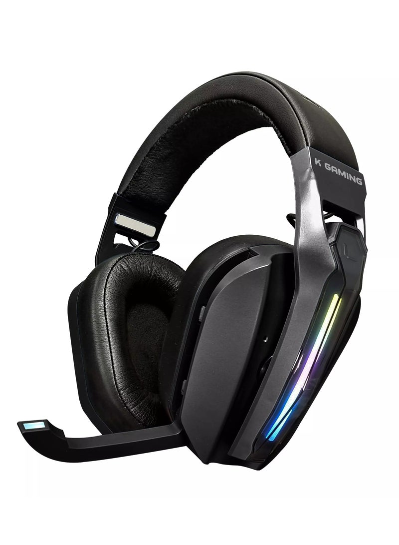 k Gaming K30 Wireless Gaming Headset Tri-Mode Connectivity Bluetooth/2.4 GHz /Wired with Hybrid Active Noise cancellation 7.1 Surround Sound 40mm Drivers Low Latency Detachable Microphone Comfortable 2 in1replaceable earpads Compatible with PC, Mac, PS4, PS5, Xbox Series X|S Black  - Image 1