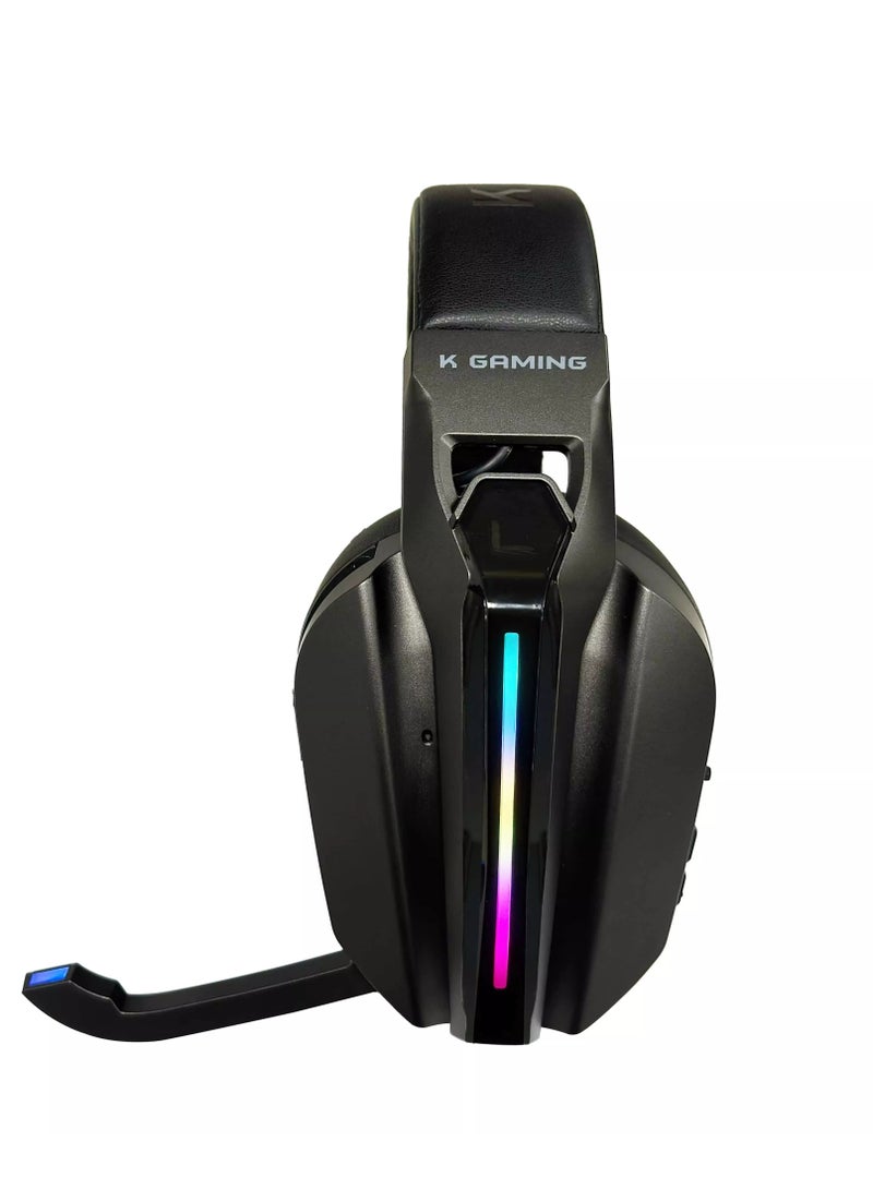 k Gaming K30 Wireless Gaming Headset Tri-Mode Connectivity Bluetooth/2.4 GHz /Wired with Hybrid Active Noise cancellation 7.1 Surround Sound 40mm Drivers Low Latency Detachable Microphone Comfortable 2 in1replaceable earpads Compatible with PC, Mac, PS4, PS5, Xbox Series X|S Black  - Image 2