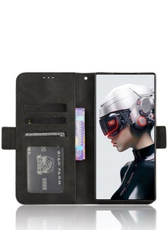جنرال غطاء مع فتحة للبطاقات لهاتف ZTE Nubia Red Magic 9 Pro/9 Pro Plus، غطاء جلدي ثنائي المزايا مع حامل - يتوافق مع هاتف ZTE Nubia Red Magic 9 Pro/9 Pro Plus، غطاء هاتف مغناطيسي عتيق مع جيب للبطاقات.  - Image 4