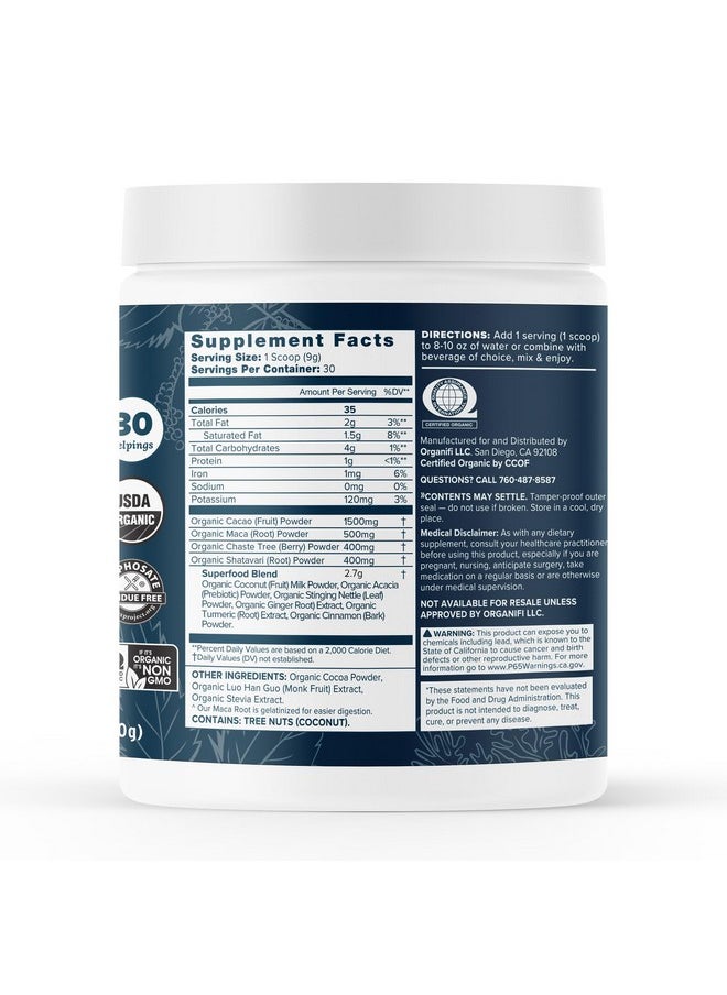 Organifi Organifi Harmony - Hormone Support - Eases PMS Symptoms - Energizes You - Regulates Menstrual Cycle - Best Served Hot - Gluten Free and Vegan Cacao Powder, 30 Servings  - Image 2