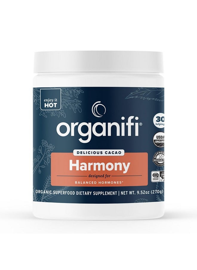 Organifi Organifi Harmony - Hormone Support - Eases PMS Symptoms - Energizes You - Regulates Menstrual Cycle - Best Served Hot - Gluten Free and Vegan Cacao Powder, 30 Servings  - Image 1