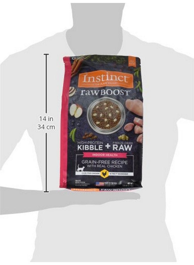 غريزة طعام القطط الجاف الطبيعي Instinct Raw Boost Indoor Health Grain Free Recipe with Real Chicken، كيس 5 رطل - Image 3
