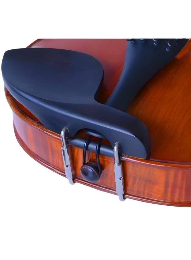 Wooden Violin Chin Rest Over Tailpiece Violin Chin-rest Fiddle Chin Pad Chin Support with Metal Bracket Screw Replacement Repair Accessory Spare Part for Full Size Violin 4/4 - Image 1