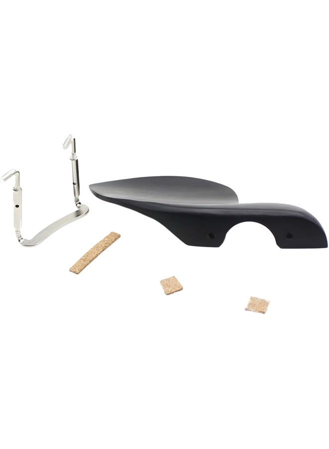 Wooden Violin Chin Rest Over Tailpiece Violin Chin-rest Fiddle Chin Pad Chin Support with Metal Bracket Screw Replacement Repair Accessory Spare Part for Full Size Violin 4/4 - Image 2