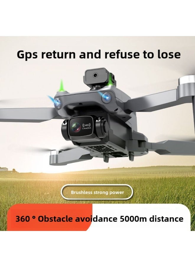 Generic - Automatic Obstacle Avoidance Aerial Drone 8K HD Remote Control Display Aircraft Adult Boy Toy Gps Aircraft-Color: Brushless Esc Five Cameras -Specifications:3 Rechargeable Batteries - Image 1
