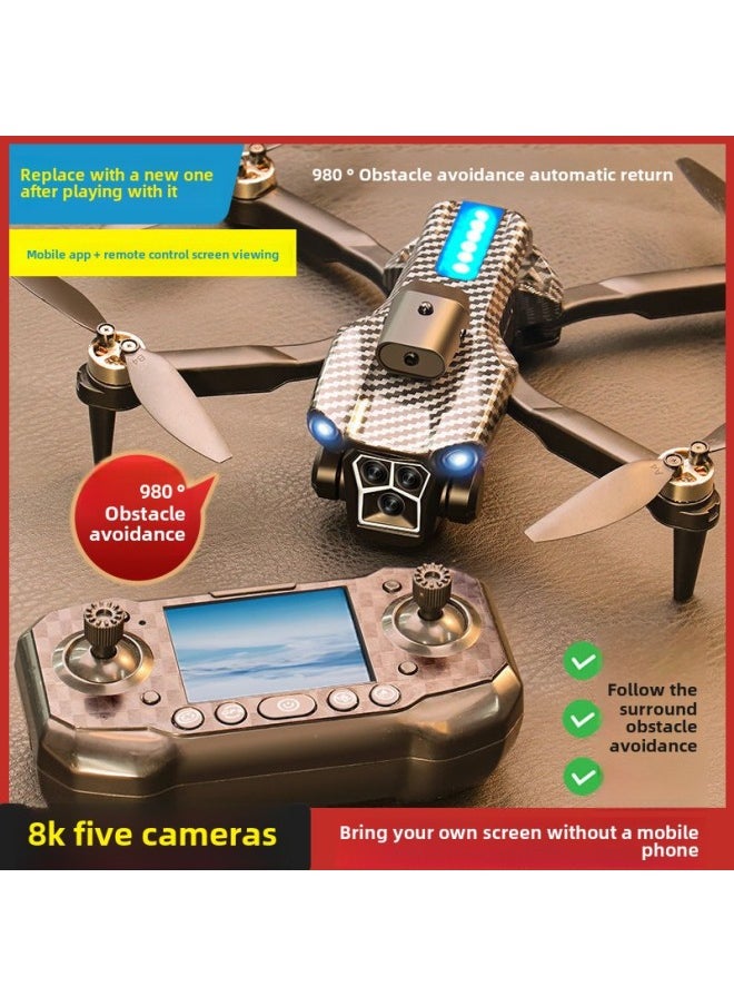 Generic - Automatic Obstacle Avoidance Aerial Drone 8K HD Remote Control Display Aircraft Adult Boy Toy Gps Aircraft-Color: Brushless Esc Five Cameras -Specifications:3 Rechargeable Batteries - Image 1