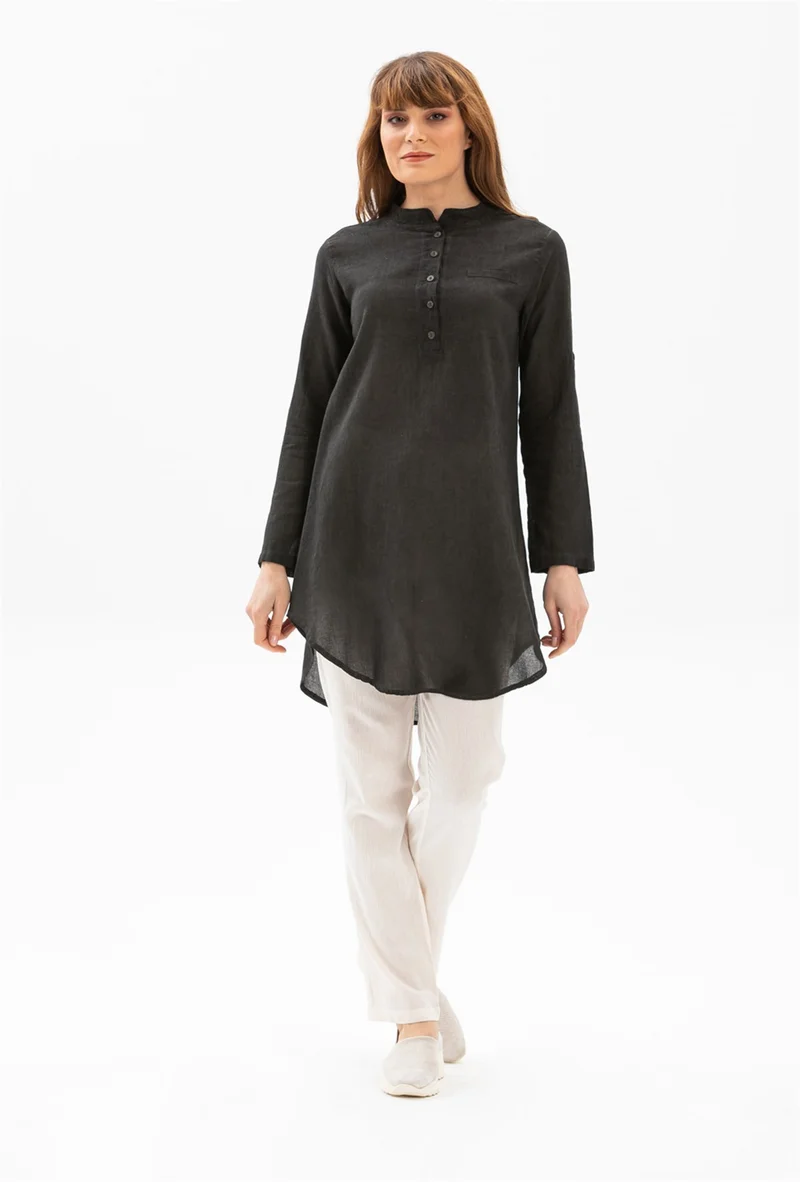 Eliş Şile Bezi Akasya Şile Cloth Tunic Smoked Fm