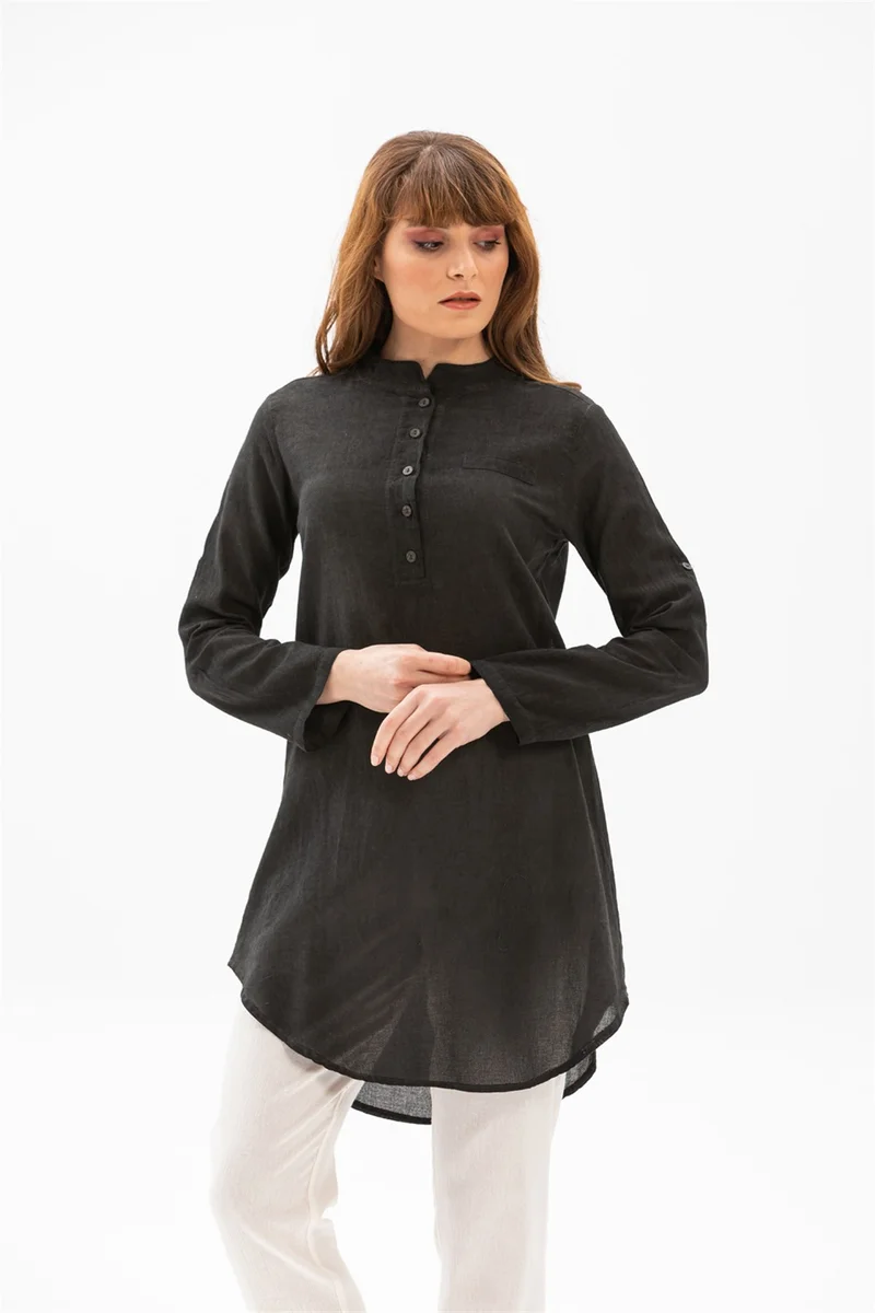 Eliş Şile Bezi Akasya Şile Cloth Tunic Smoked Fm