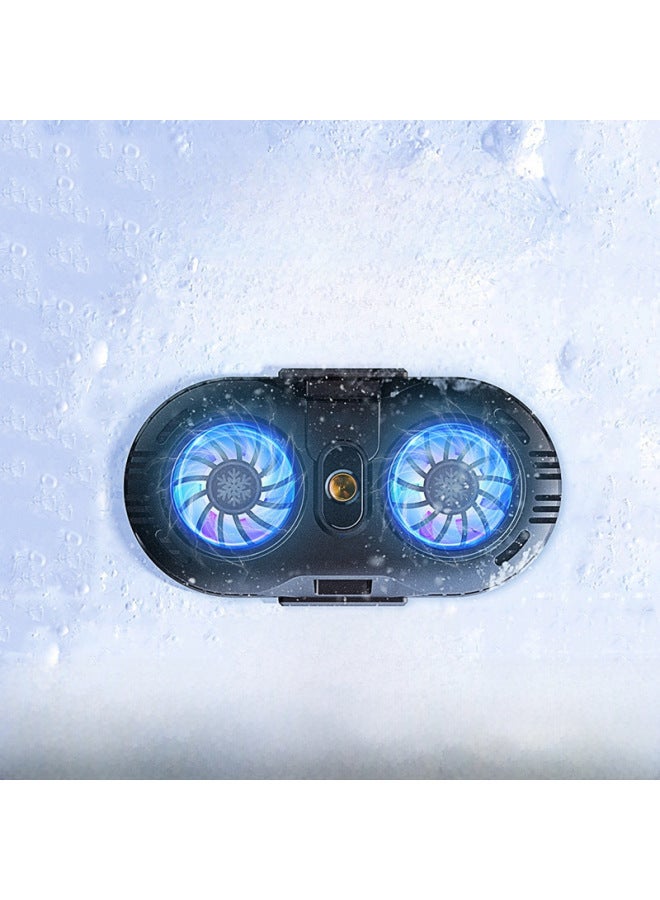 Loquat X2 Mobile Phone Radiator Back Clip Live Broadcast Mobile Phone Double Semiconductor Refrigeration Cooling Artifact With Digital Display-Color:X53 Semi-transparent Black (with Display) - Image 2