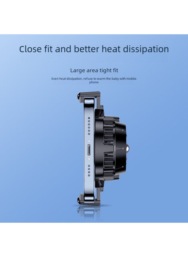 Loquat X2 Mobile Phone Radiator Back Clip Live Broadcast Mobile Phone Double Semiconductor Refrigeration Cooling Artifact With Digital Display-Color:X53 Semi-transparent Black (with Display) - Image 5