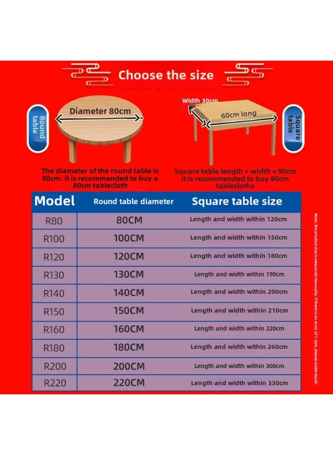 Elastic Band Girdle Table Round Table Red Cloth Set Disposable Tablecloth Table Rectangular Film Table Plastic Cloth-Color:Thickened [30 Pieces] Transparent White-Specifications:1.2m Round Table: Diameter 1.2m Inner [or] Square Table: Length And Width ≤ 1.8m