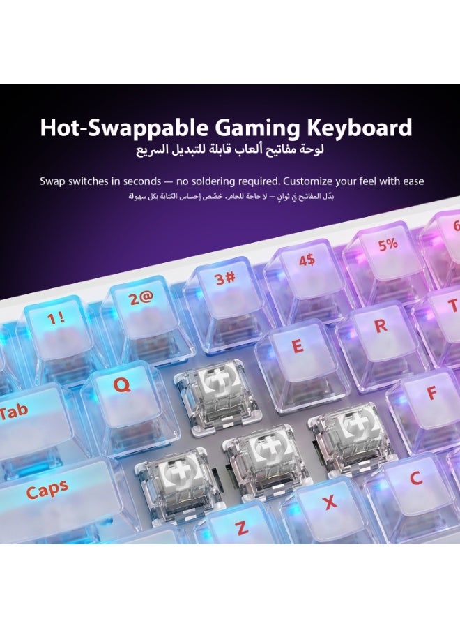DarkBeacon Flux 87 HE Magnetic Switch Hot Swappable Mechanical Gaming Keyboard, Adjustable Actuation Rapid Trigger Mode, USB-C Wired RGB TKL White Keyboard - Image 5