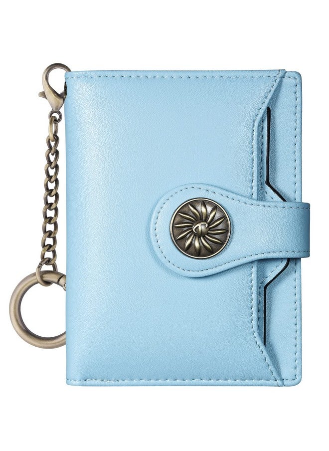 Travelambo Small Womens Wallet With 2 Id Windows, Rfid Blocking Bifold Leather Card Holder Purse With Zipper Coin Pocket  - Image 1