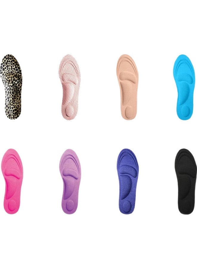 ELEFT 4D Sponge Support Walking Shoe Insoles, Breathable Sweat-Absorbing Massage, Women'S Coffee Leopard Pattern, Size 35-40 - Image 2