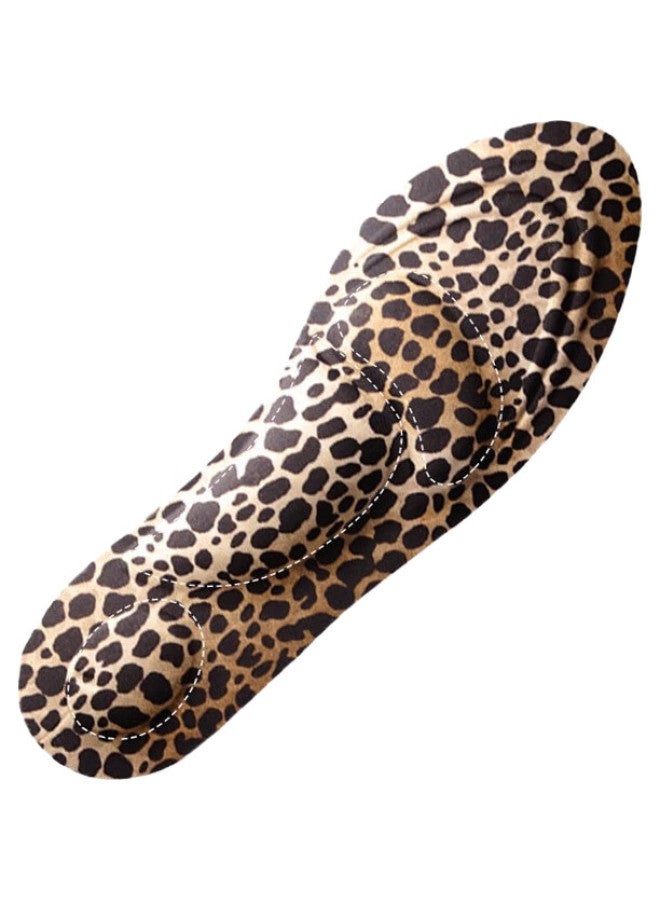 ELEFT 4D Sponge Support Walking Shoe Insoles, Breathable Sweat-Absorbing Massage, Women'S Coffee Leopard Pattern, Size 35-40 - Image 3