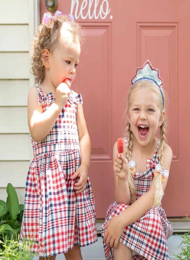 Whaline 8Pcs Ice Cream Bow Hair Clips Ice Cream Ribbon Hair Bow Barrette Summer Colorful Hairgrips Alligator Hair Clips for Girls Women Hair Accessories Birthday Party Supplies, 4 Design - Image 5