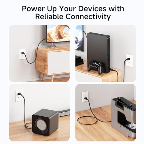 Cable Matters 2-Pack 2 Prong Vizio TV Power Cord Replacement - 10ft, NEMA 1-15P to IEC C7, Polarized AC Power Cord for PS2, TV, and More - Image 4